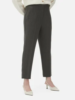 Pantalons Et Leggings|Primark Pantalon Taille Haute à Surpiqûres Marron