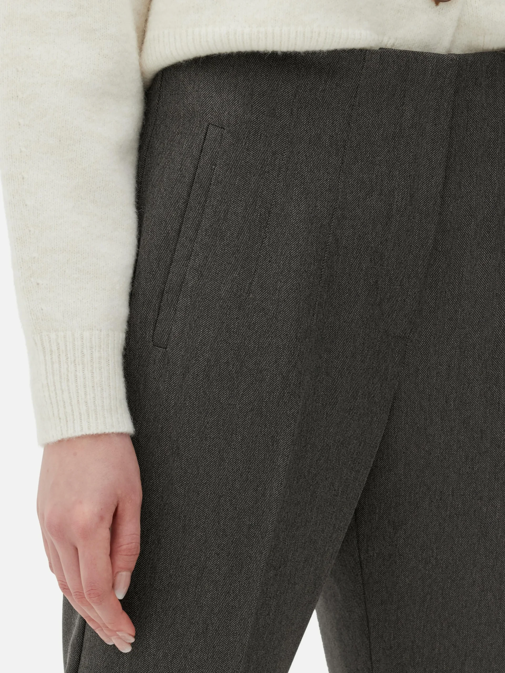 Pantalons Et Leggings|Primark Pantalon Taille Haute à Surpiqûres Marron