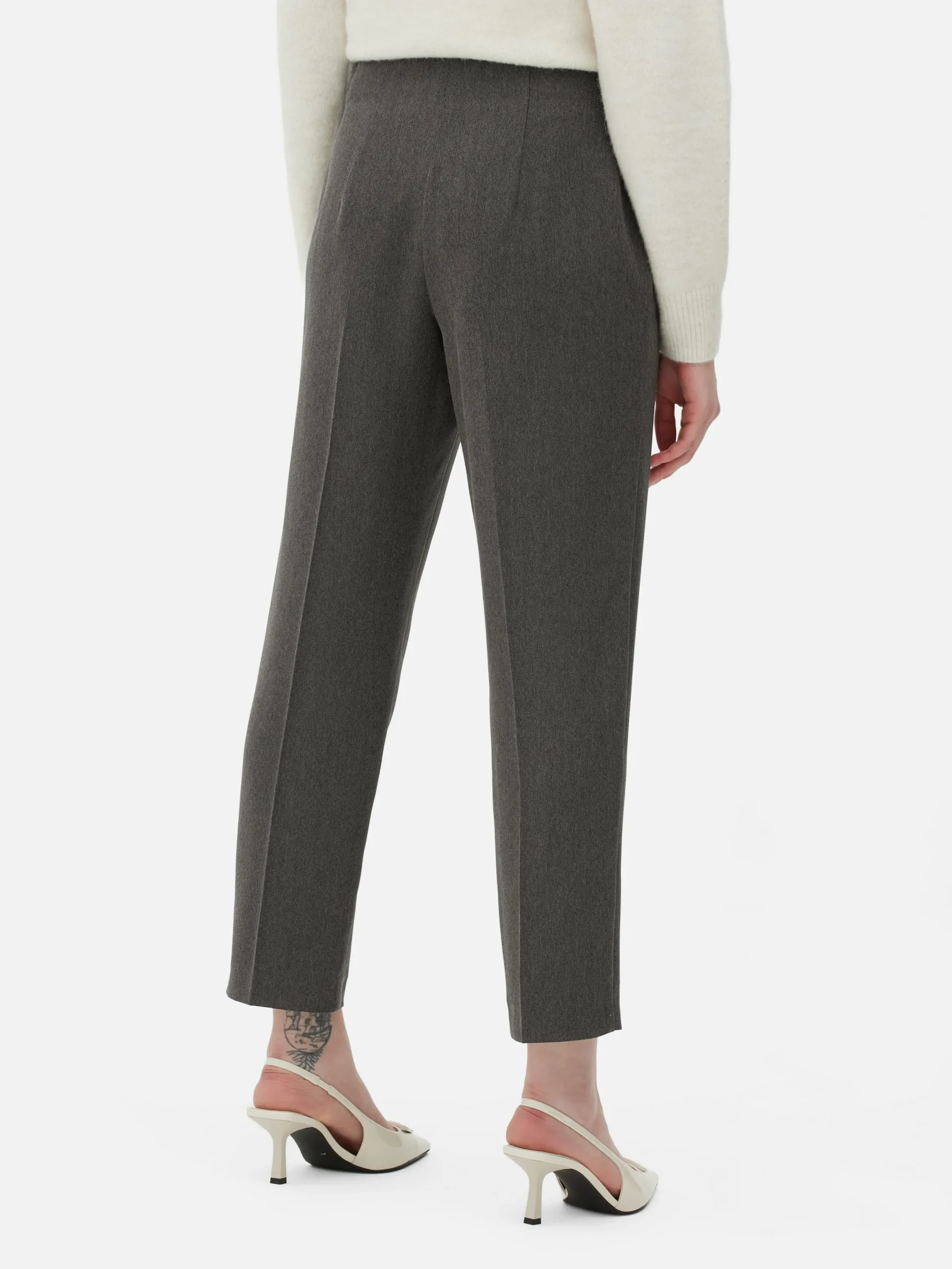 Pantalons Et Leggings|Primark Pantalon Taille Haute à Surpiqûres Marron