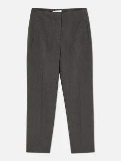 Pantalons Et Leggings|Primark Pantalon Taille Haute à Surpiqûres Marron