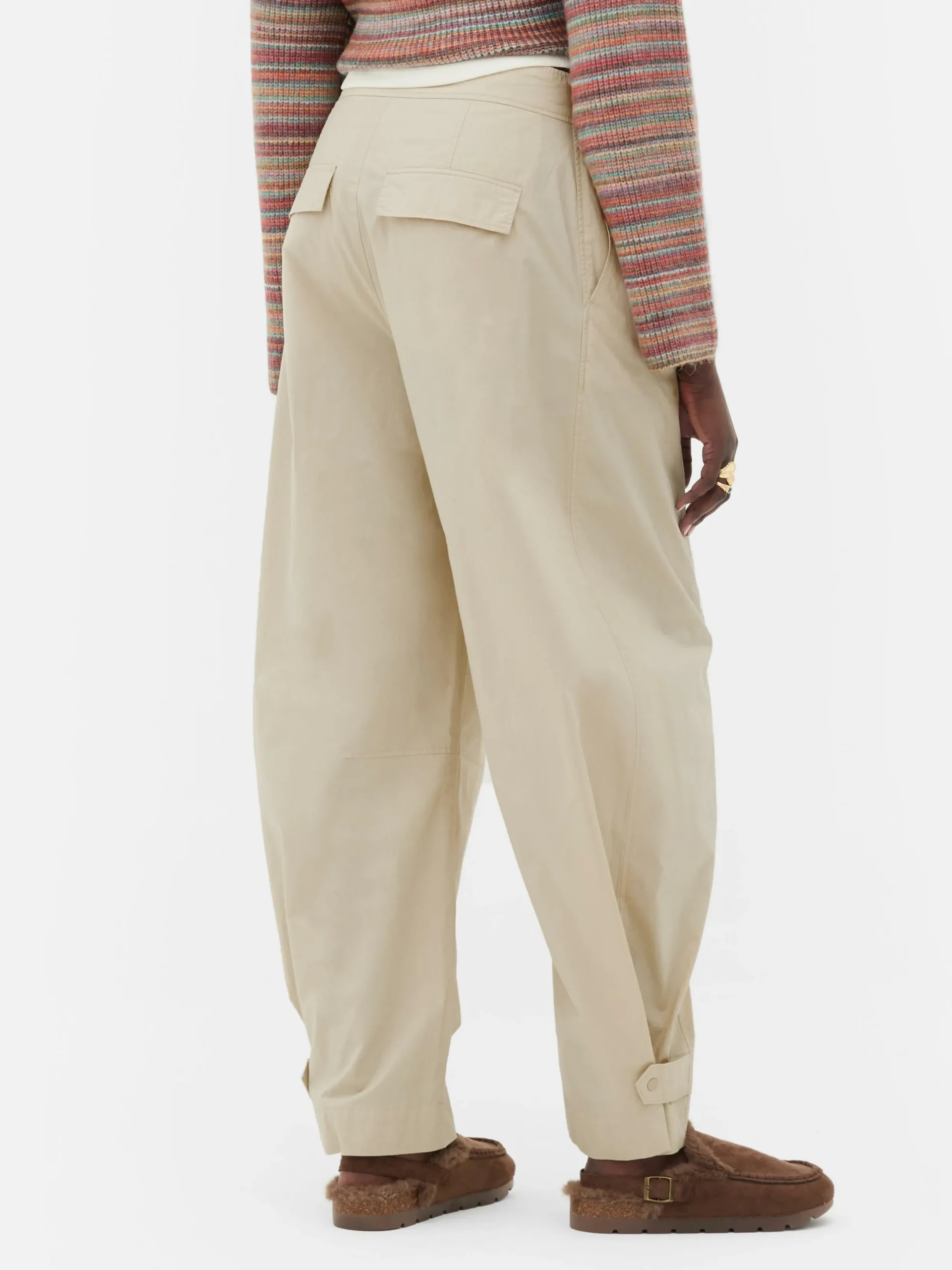 Pantalons Et Leggings|Primark Pantalon Utilitaire Coupe Barrel Rita Ora Grège