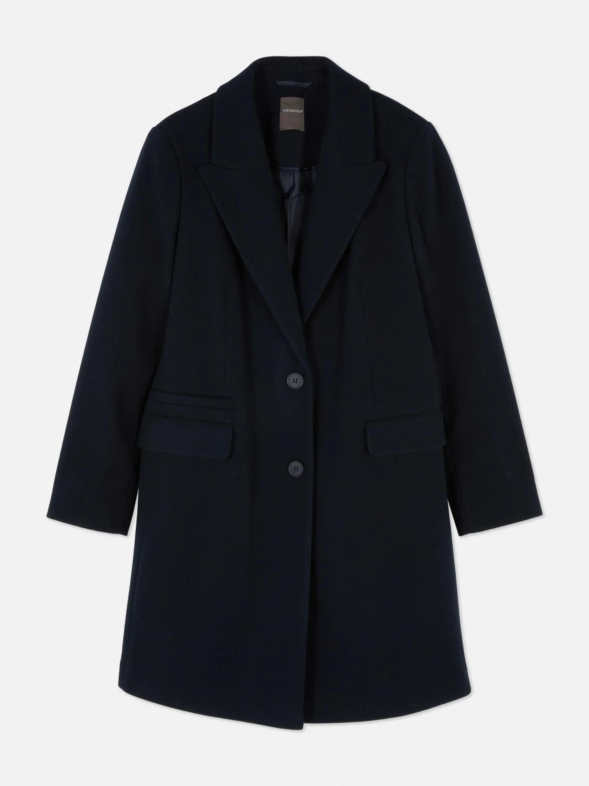 Manteaux Et Vestes|Primark Pardessus à Boutonnage Simple Bleu marine