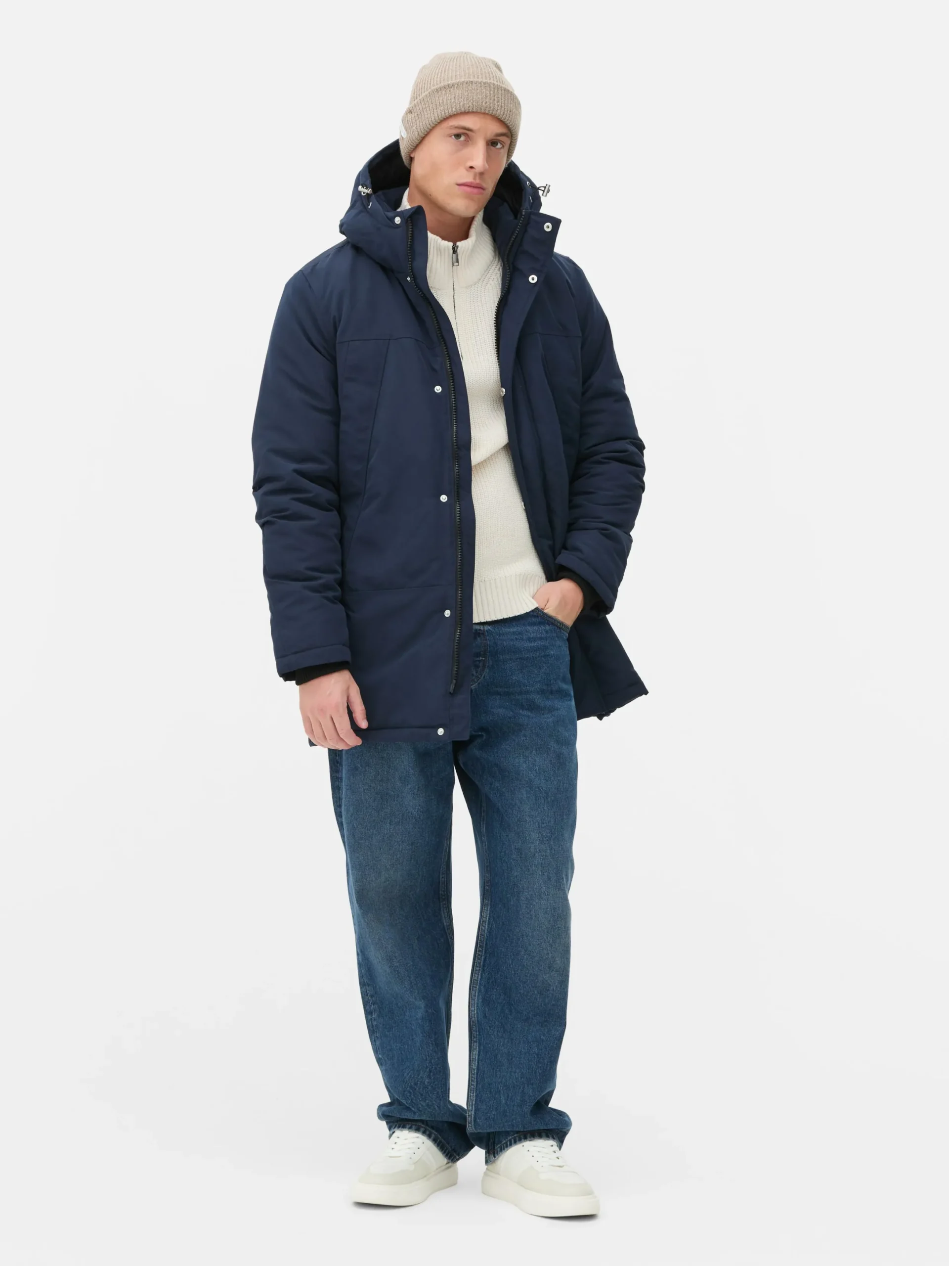 Manteaux Et Vestes|Primark Parka à Capuche Bleu marine