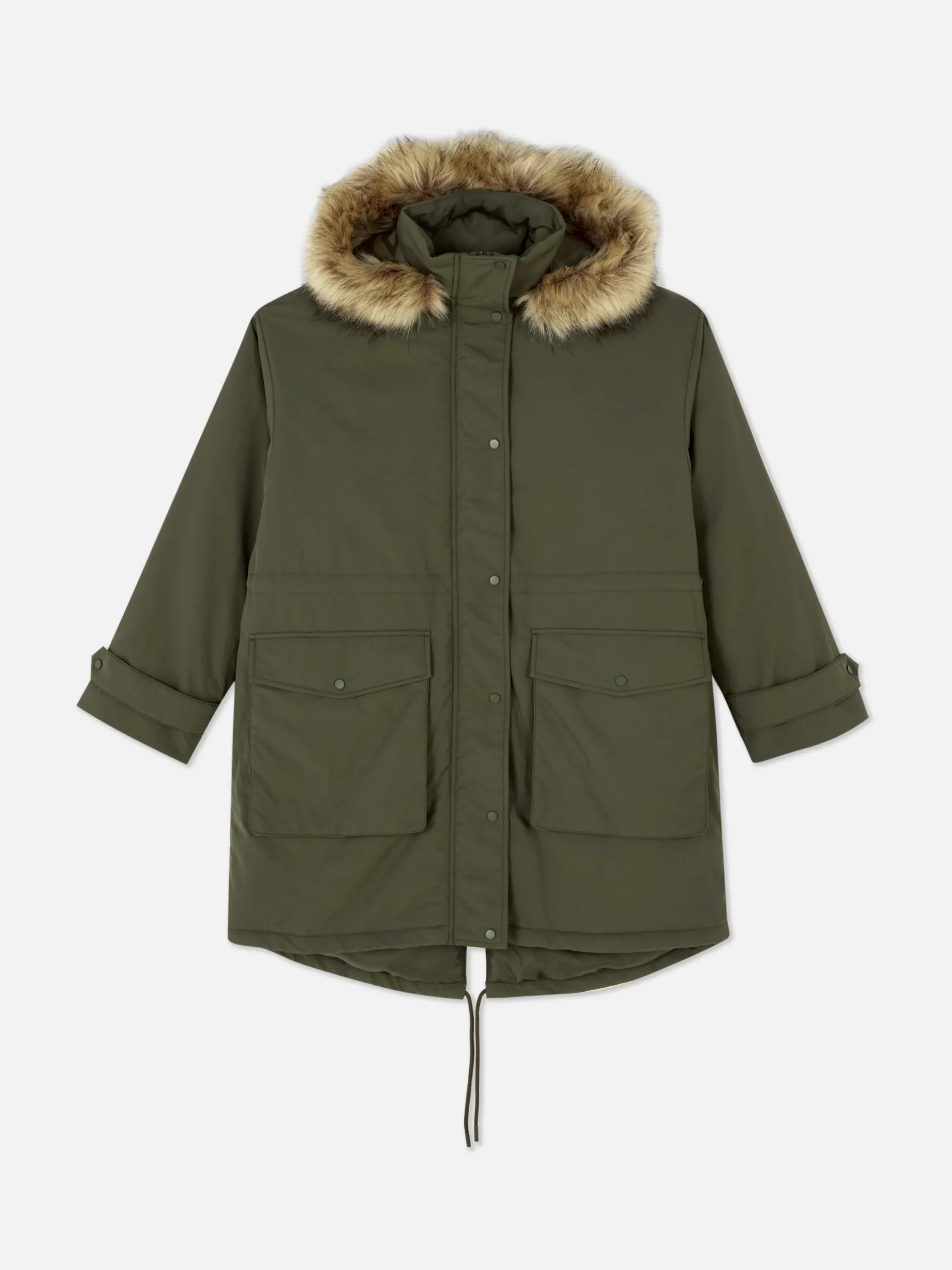 Manteaux Et Vestes|Primark Parka à Capuche En Fausse Fourrure Kaki