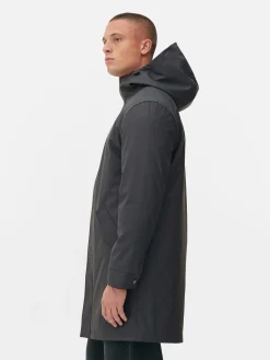 Manteaux Et Vestes|Primark Parka Caoutchoutée à Capuche Gris