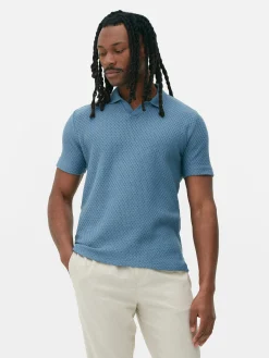 Hauts Et T-Shirts|Primark Polo En Maille Texturée Kem Bleu