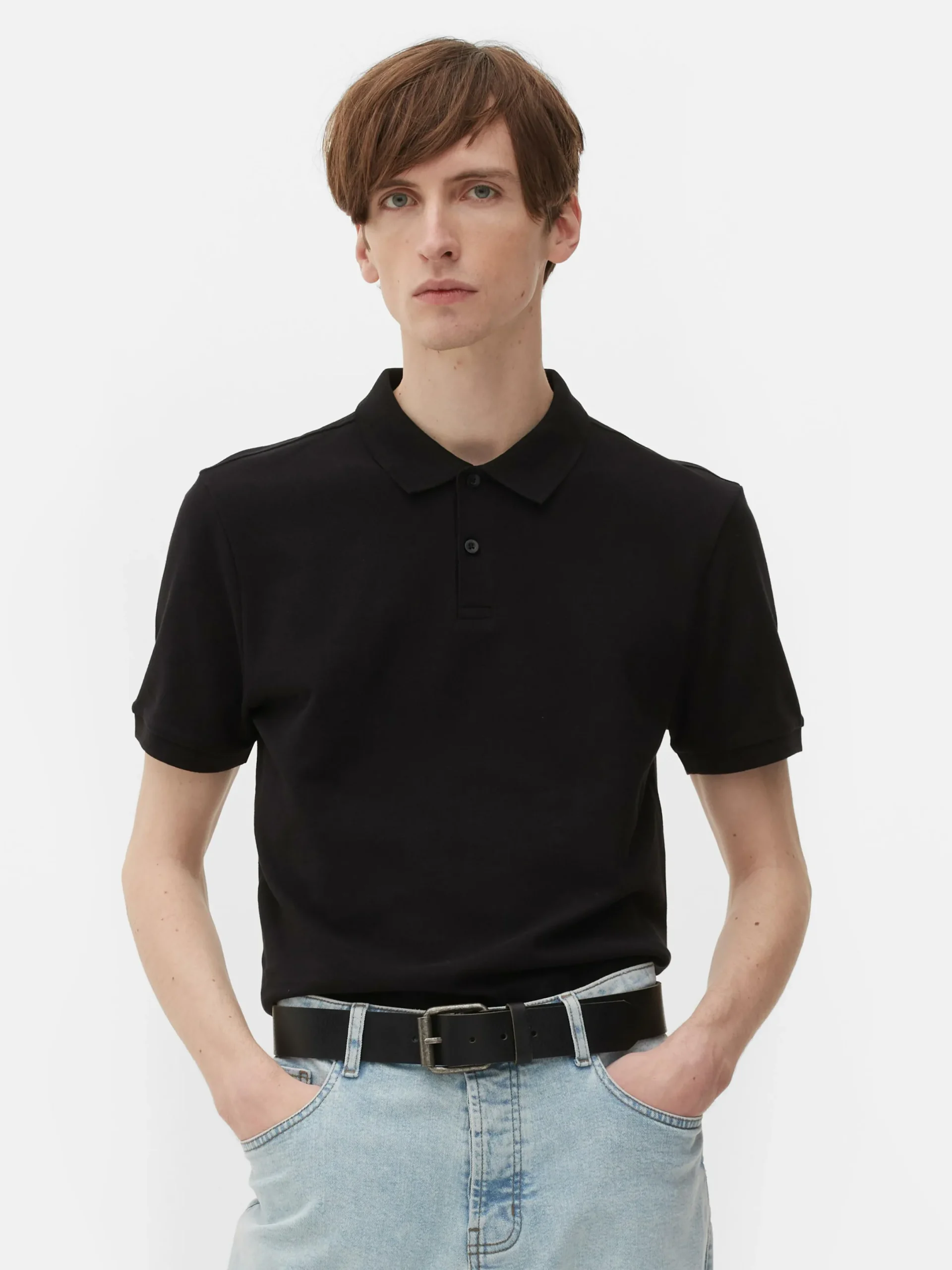 Hauts Et T-Shirts|Primark Polo En Piqué à Manches Courtes Noir