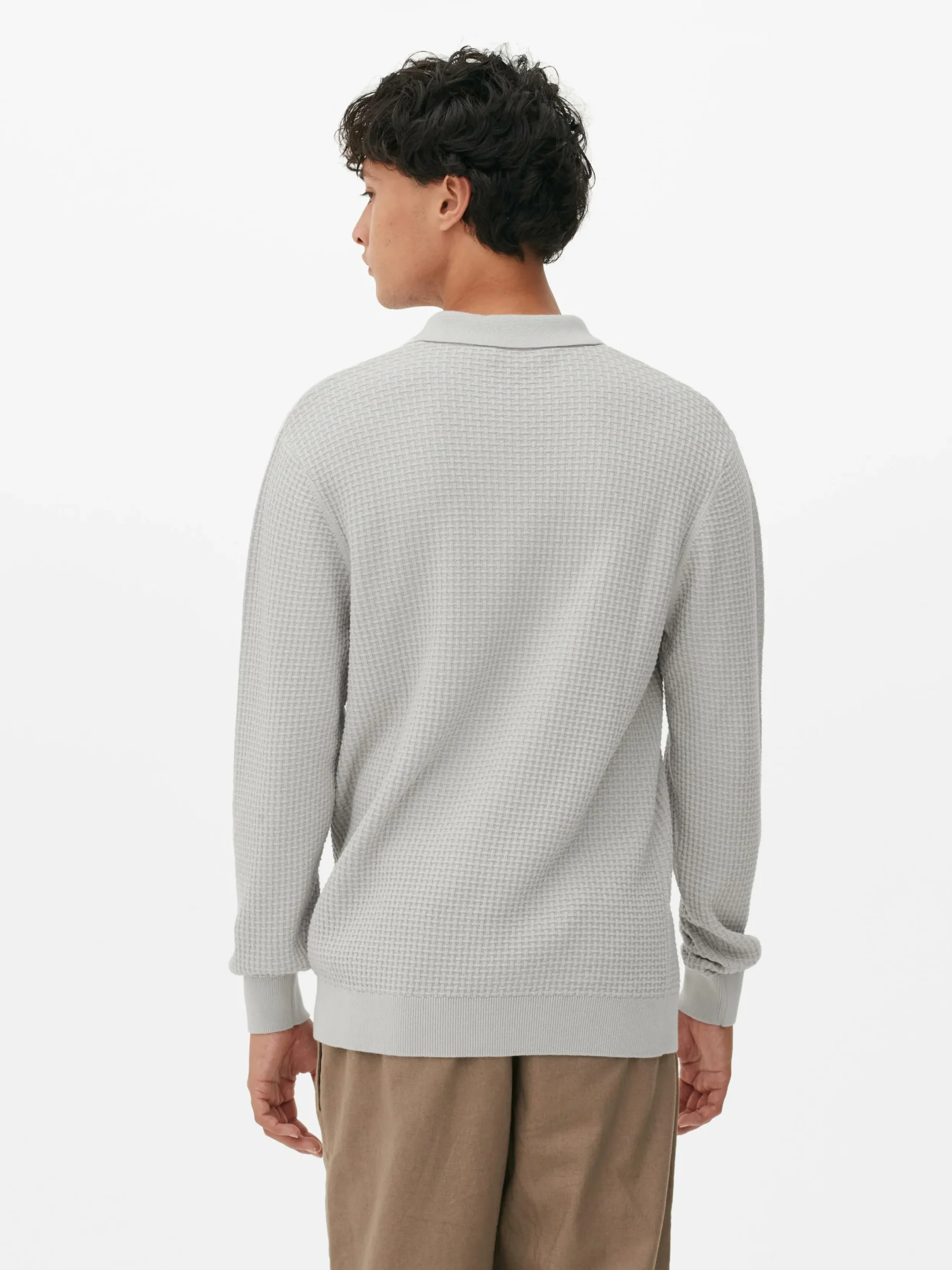 Pulls Et Gilets|Primark Polo Texturé à Manches Longues Gris