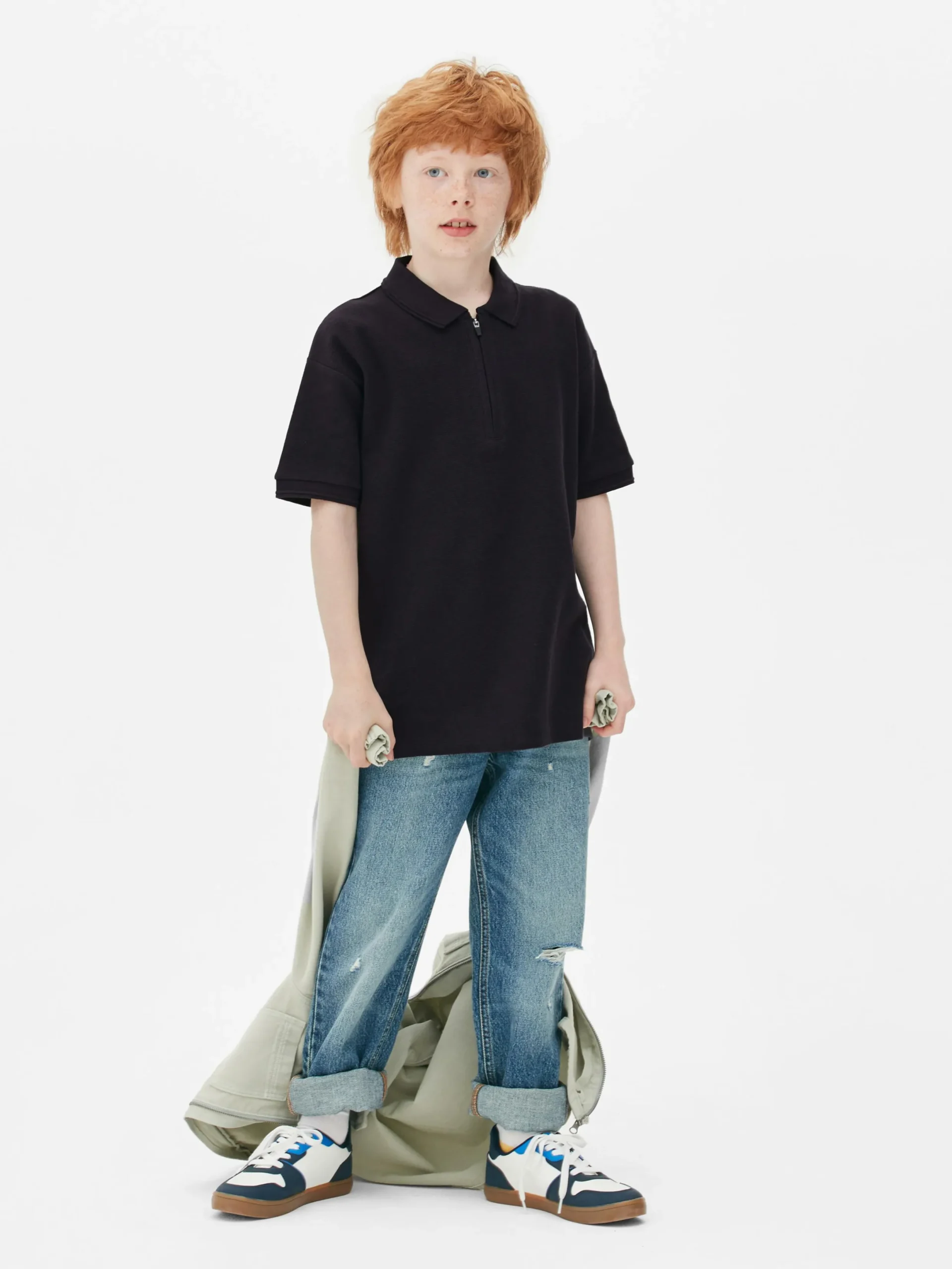 Hauts Et T-Shirts|Primark Polo Zippé Bleu marine