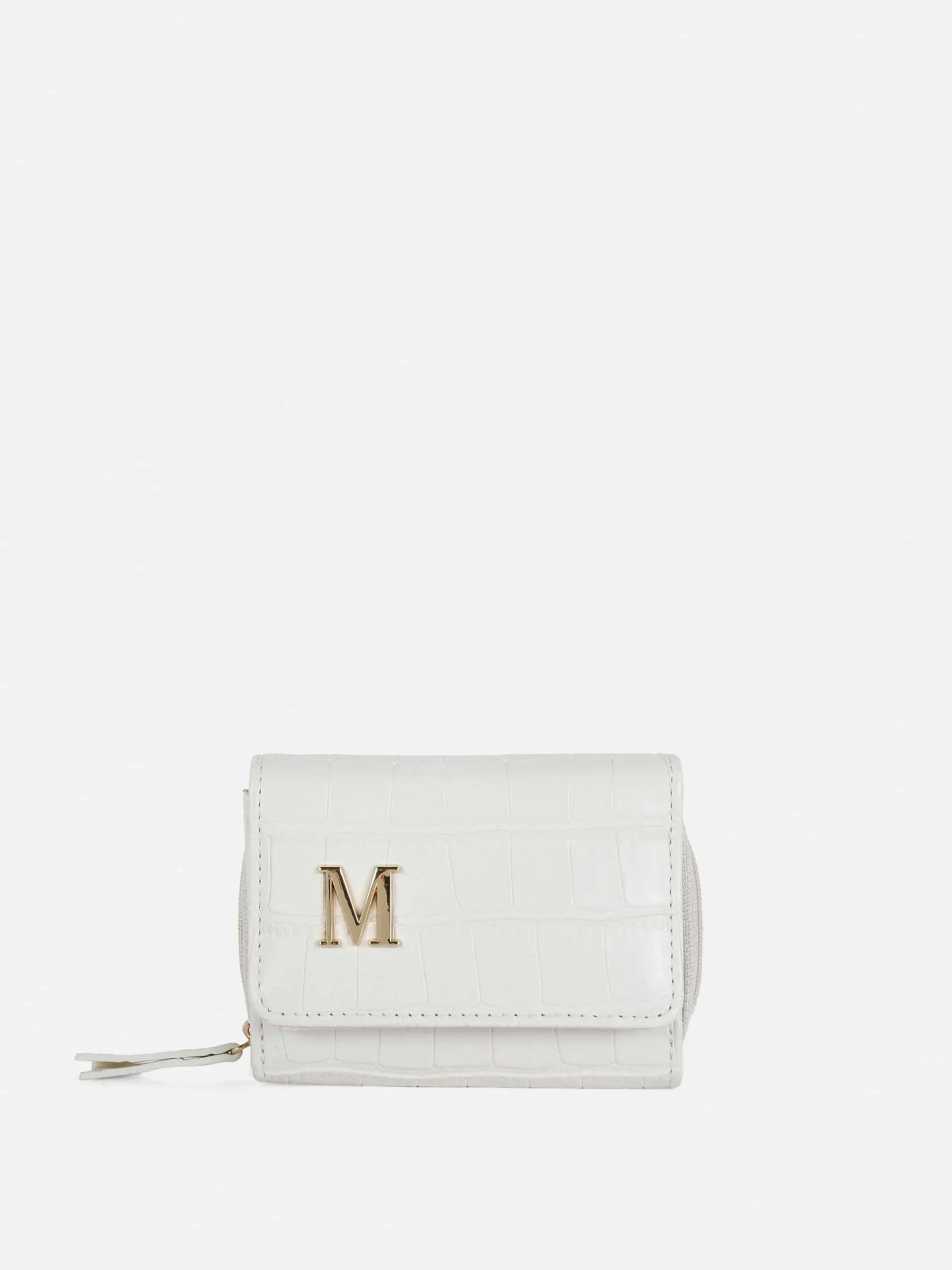 Sacs Et Porte-Monnaie|Primark Porte-monnaie En Simili Cuir Effet Croco Avec Initiale Écru