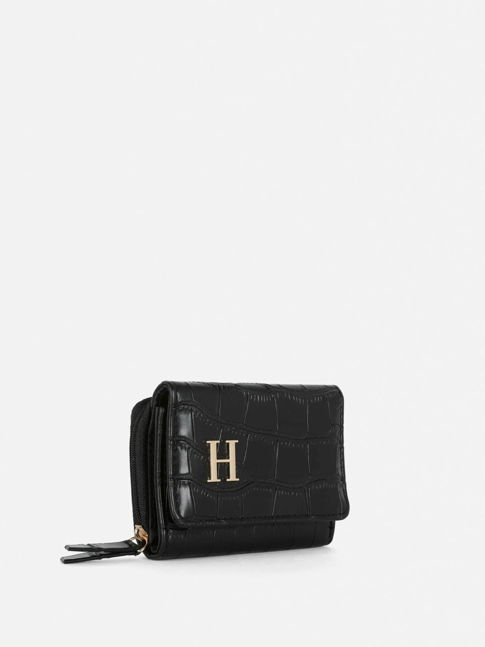 Sacs Et Porte-Monnaie|Primark Porte-monnaie En Simili Cuir Effet Croco Avec Initiale Noir