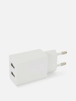 Chargeurs|Primark Prise USB à Double Fiche Blanc