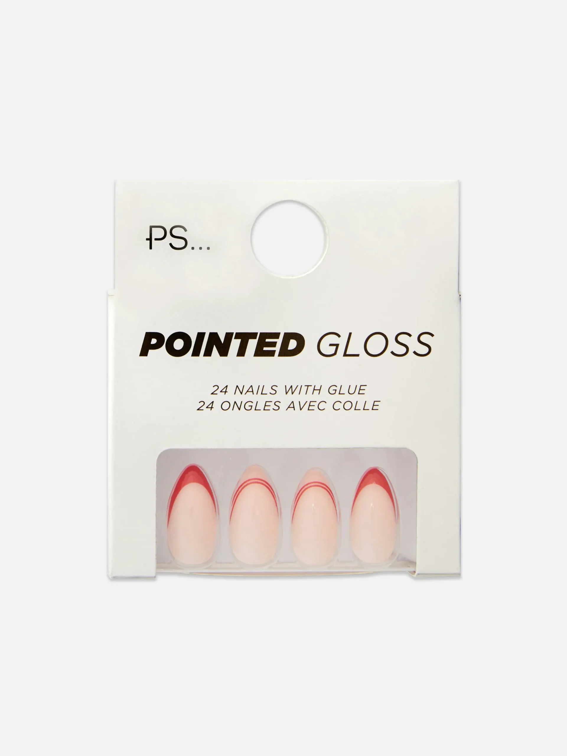Faux Ongles|Primark PS... Faux Ongles à Pointe Brillante Contrastée Rouge