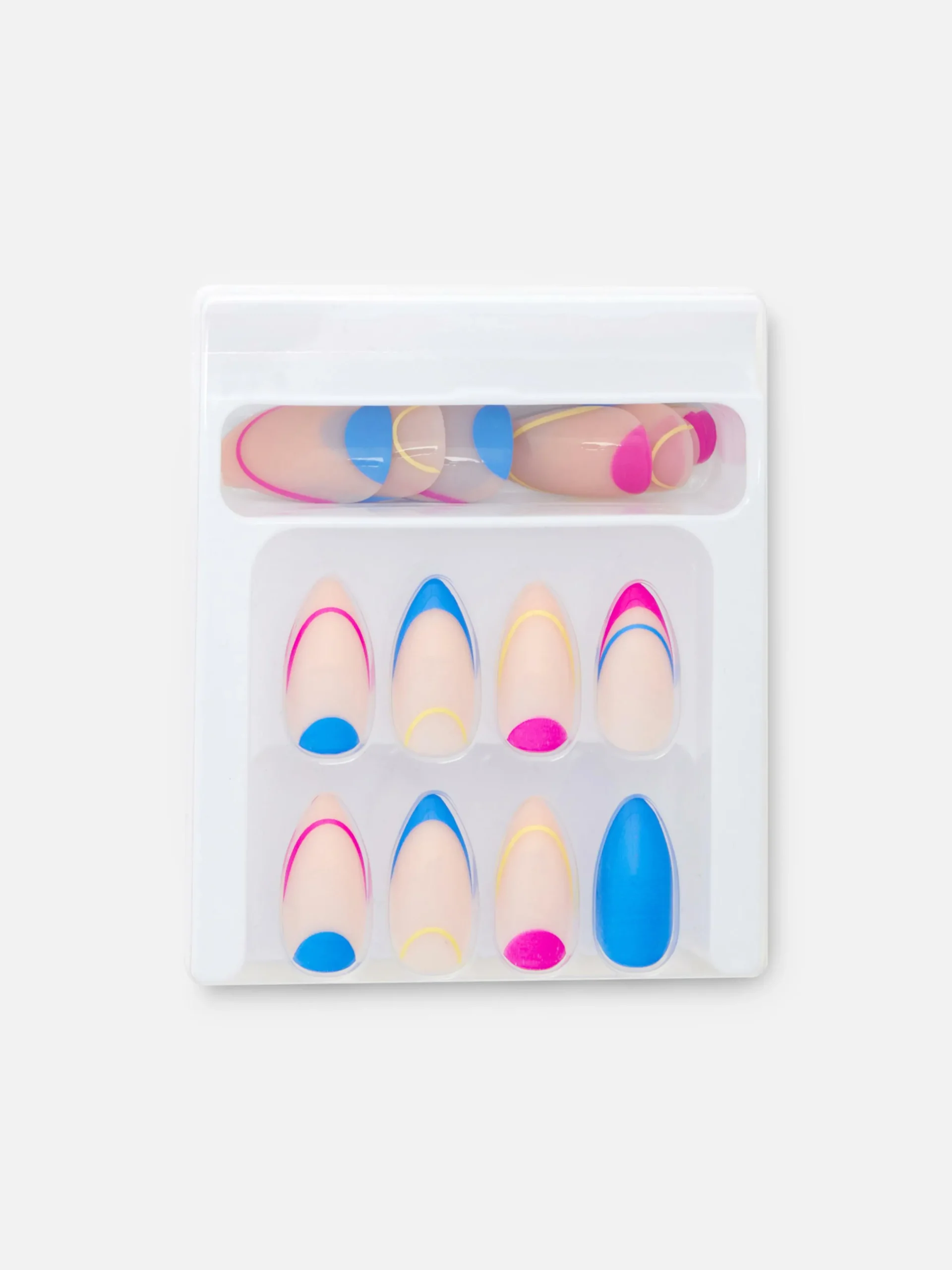 Faux Ongles|Primark PS... Faux Ongles Brillants Pointus à Motifs Abstraits Multicolore