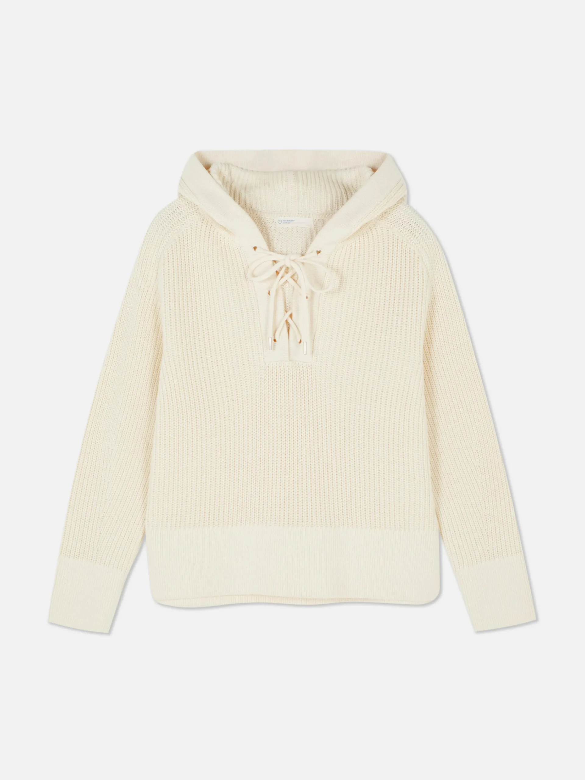 Pulls Et Gilets|Primark Pull à Capuche à Lacet En Treillage Sur Le Devant Écru