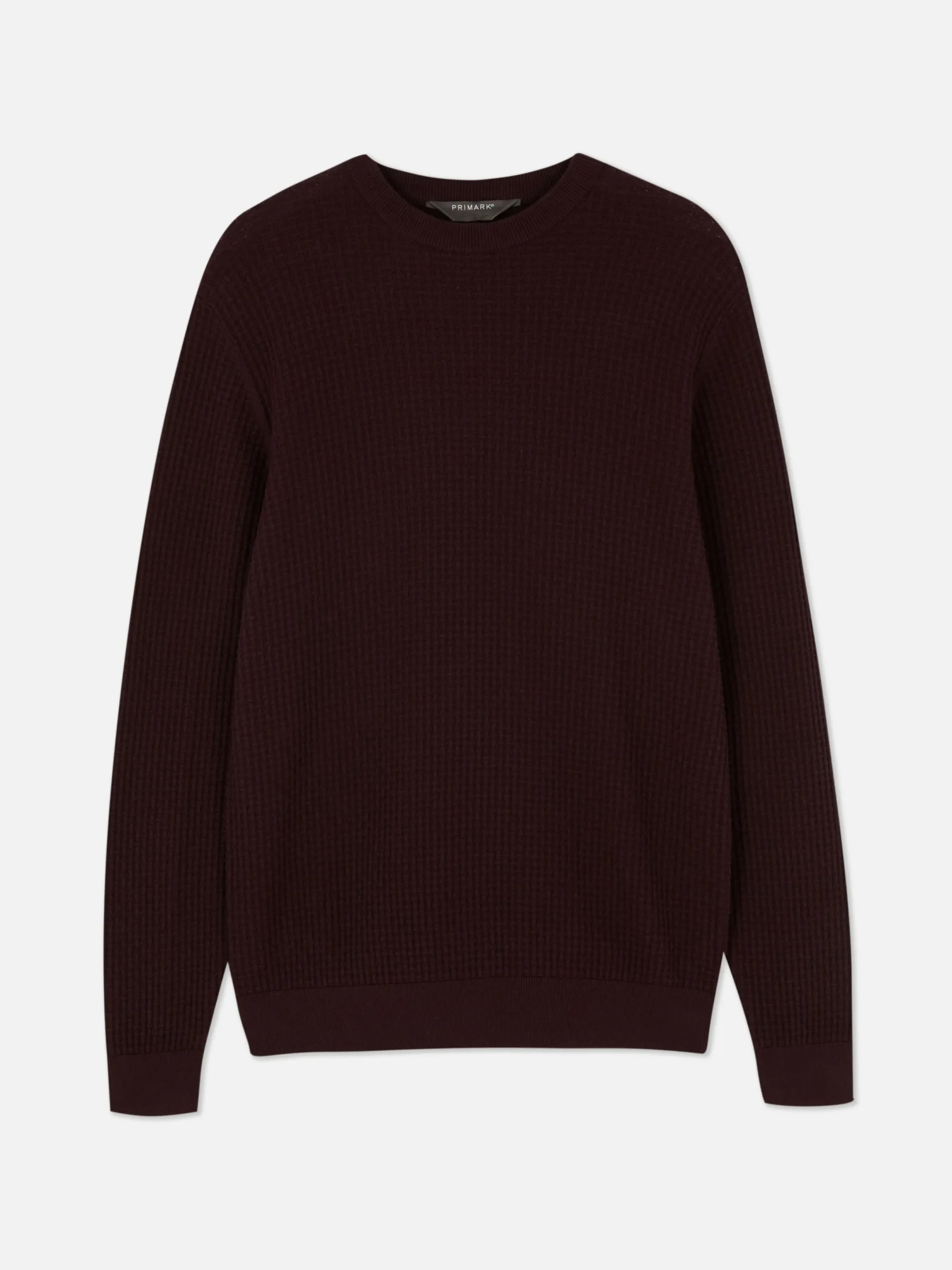 Pulls Et Gilets|Primark Pull à Col Ras-du-cou En Point De Panier Tressé Bordeaux