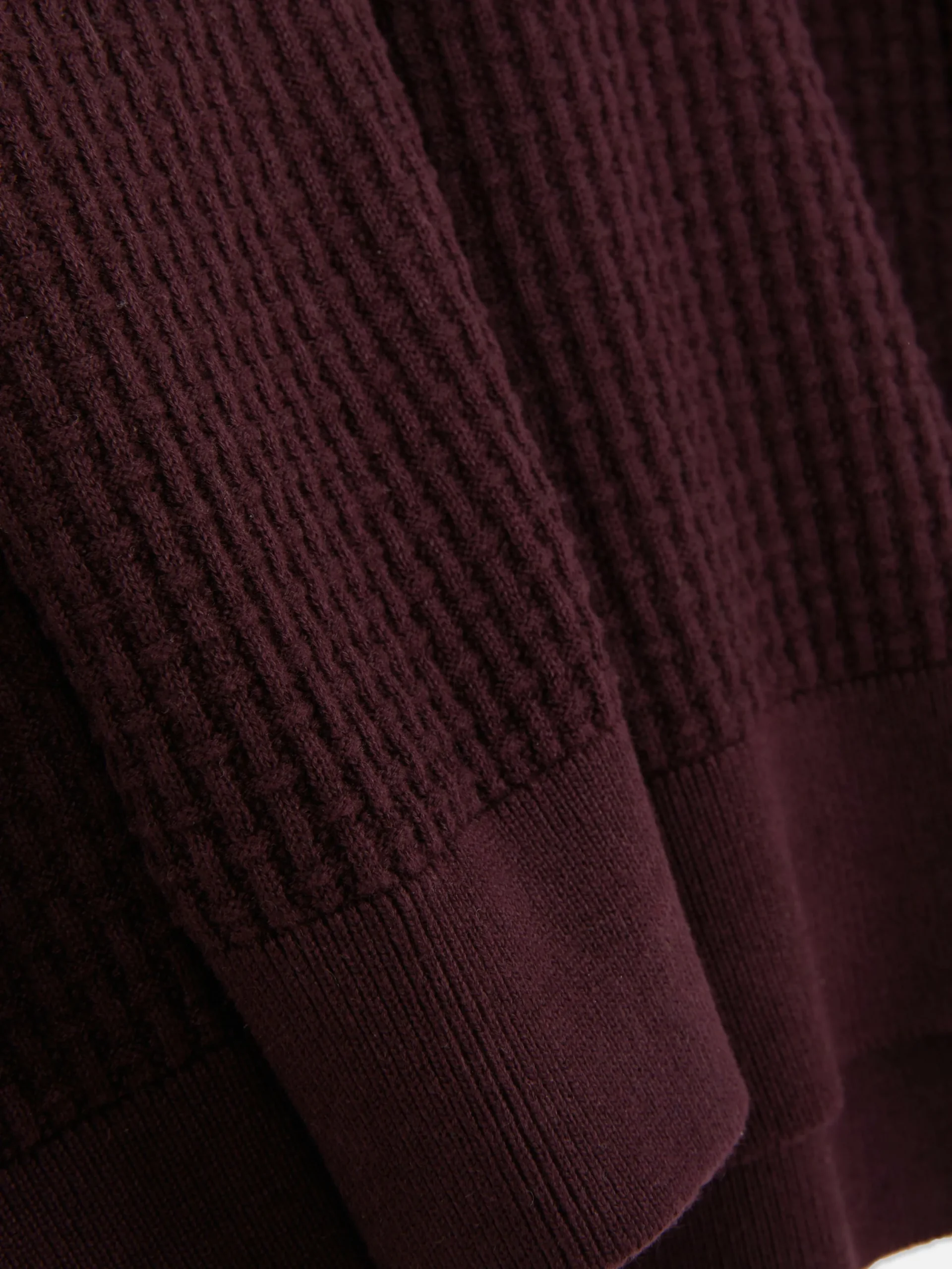 Pulls Et Gilets|Primark Pull à Col Ras-du-cou En Point De Panier Tressé Bordeaux