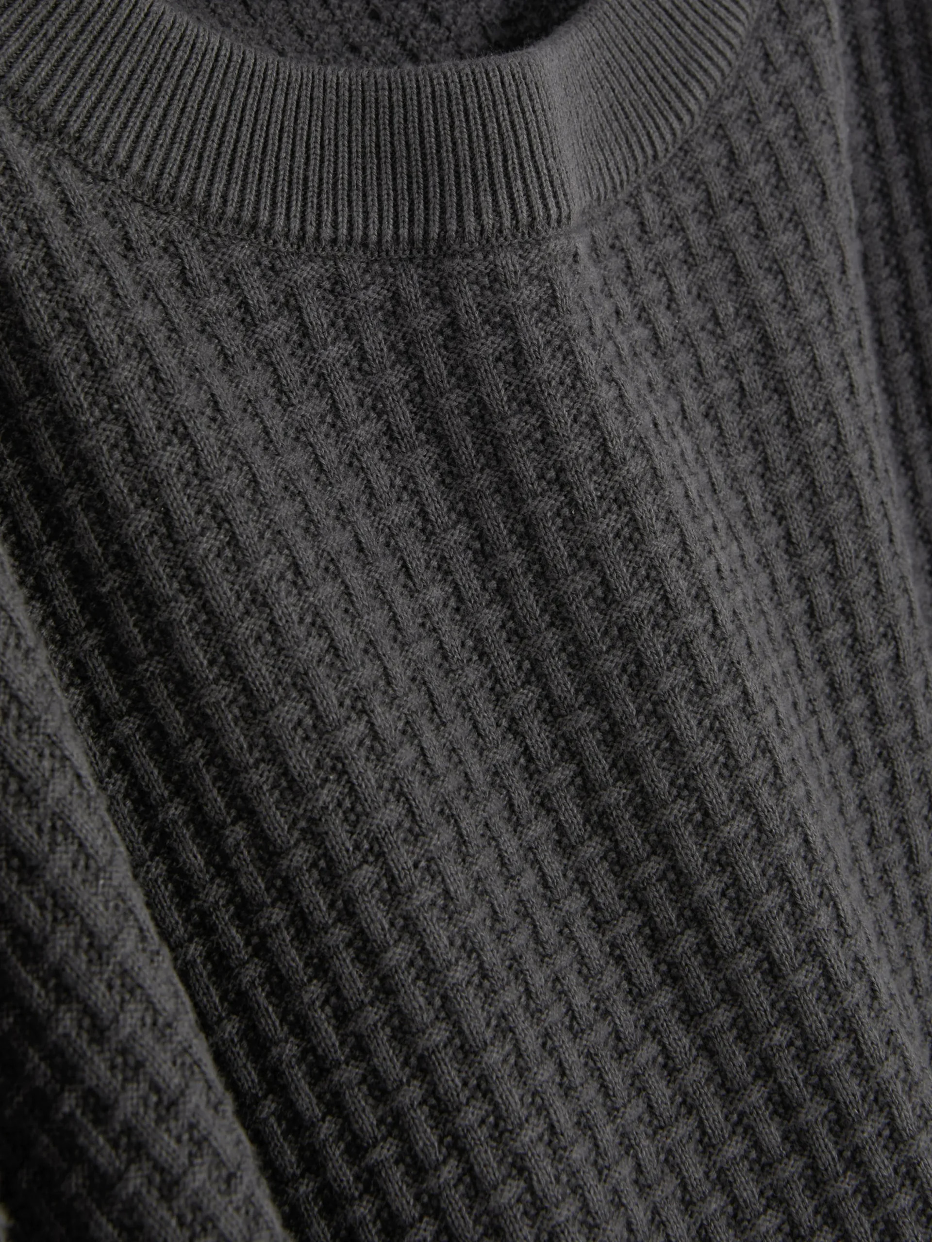 Pulls Et Gilets|Primark Pull à Col Ras-du-cou En Point De Panier Tressé Anthracite