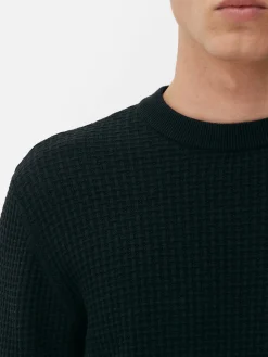 Pulls Et Gilets|Primark Pull à Col Ras-du-cou En Point De Panier Tressé Noir