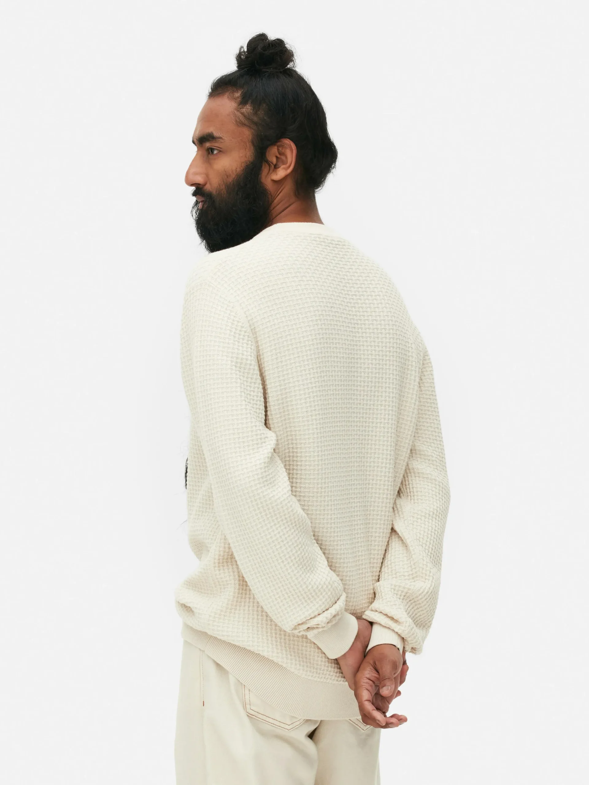 Pulls Et Gilets|Primark Pull à Col Ras-du-cou En Point De Panier Tressé Écru