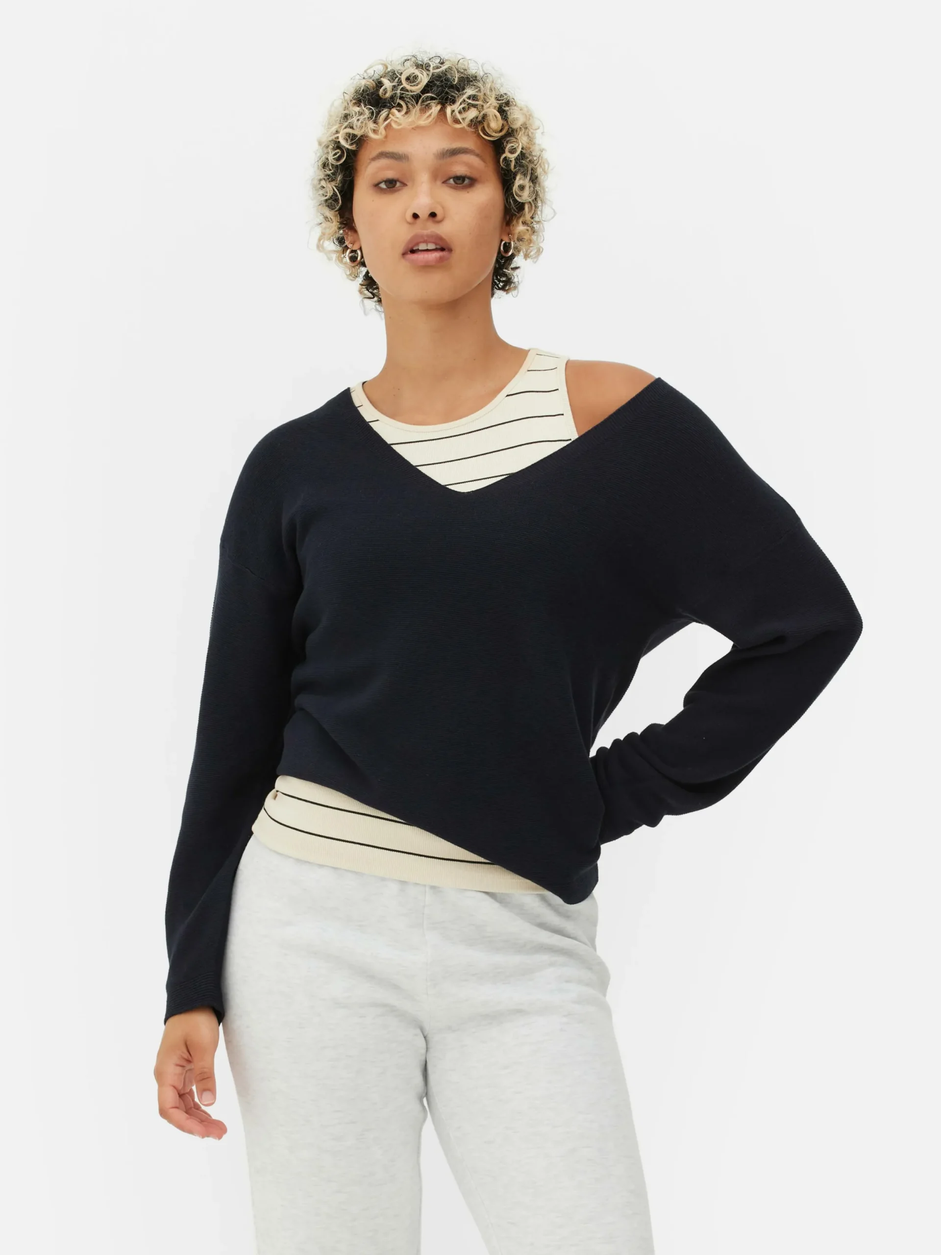 Pulls Et Gilets|Primark Pull à Manches Longues Et Col Bateau Bleu marine