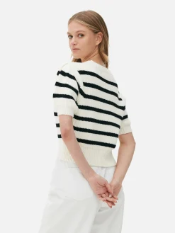 Pulls Et Gilets|Primark Pull à Rayures Et Manches Bouffantes Ivoire