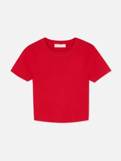 Pulls Et Gilets|Primark Pull Court à Manches Courtes Rouge