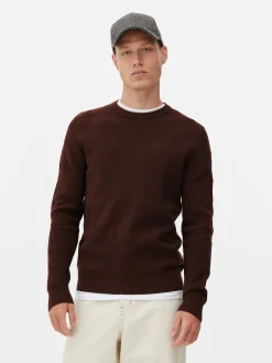 Pulls Et Gilets|Primark Pull Côtelé à Col Ras-du-cou Bordeaux