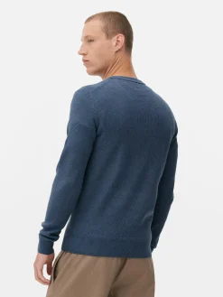 Pulls Et Gilets|Primark Pull Côtelé à Col Ras-du-cou Bleu
