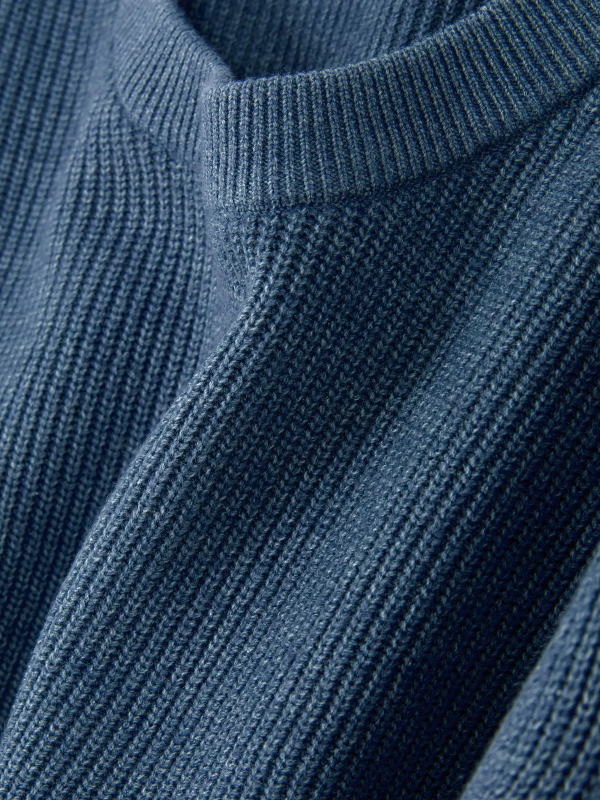 Pulls Et Gilets|Primark Pull Côtelé à Col Ras-du-cou Bleu