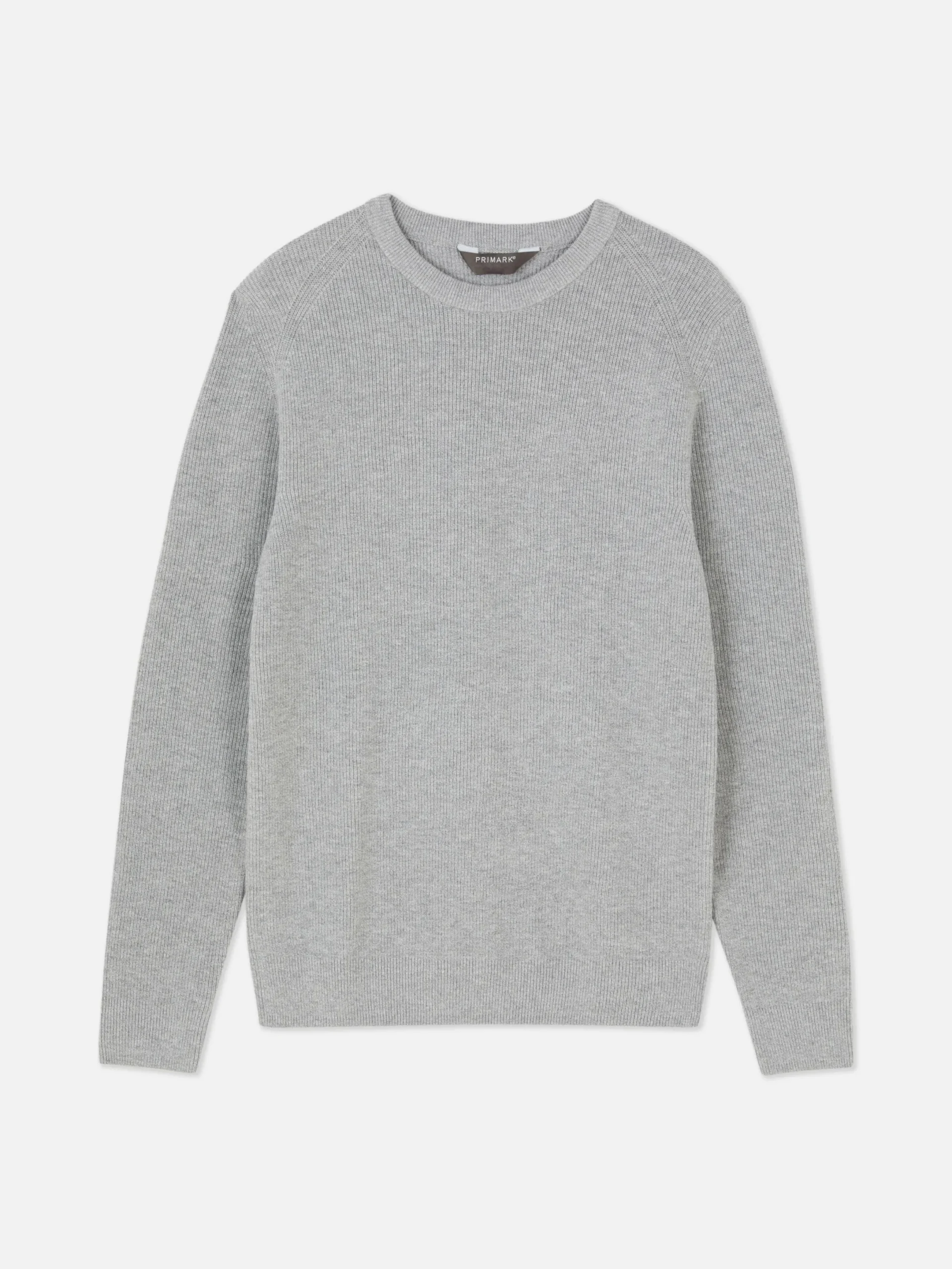 Pulls Et Gilets|Primark Pull Côtelé à Col Ras-du-cou Gris