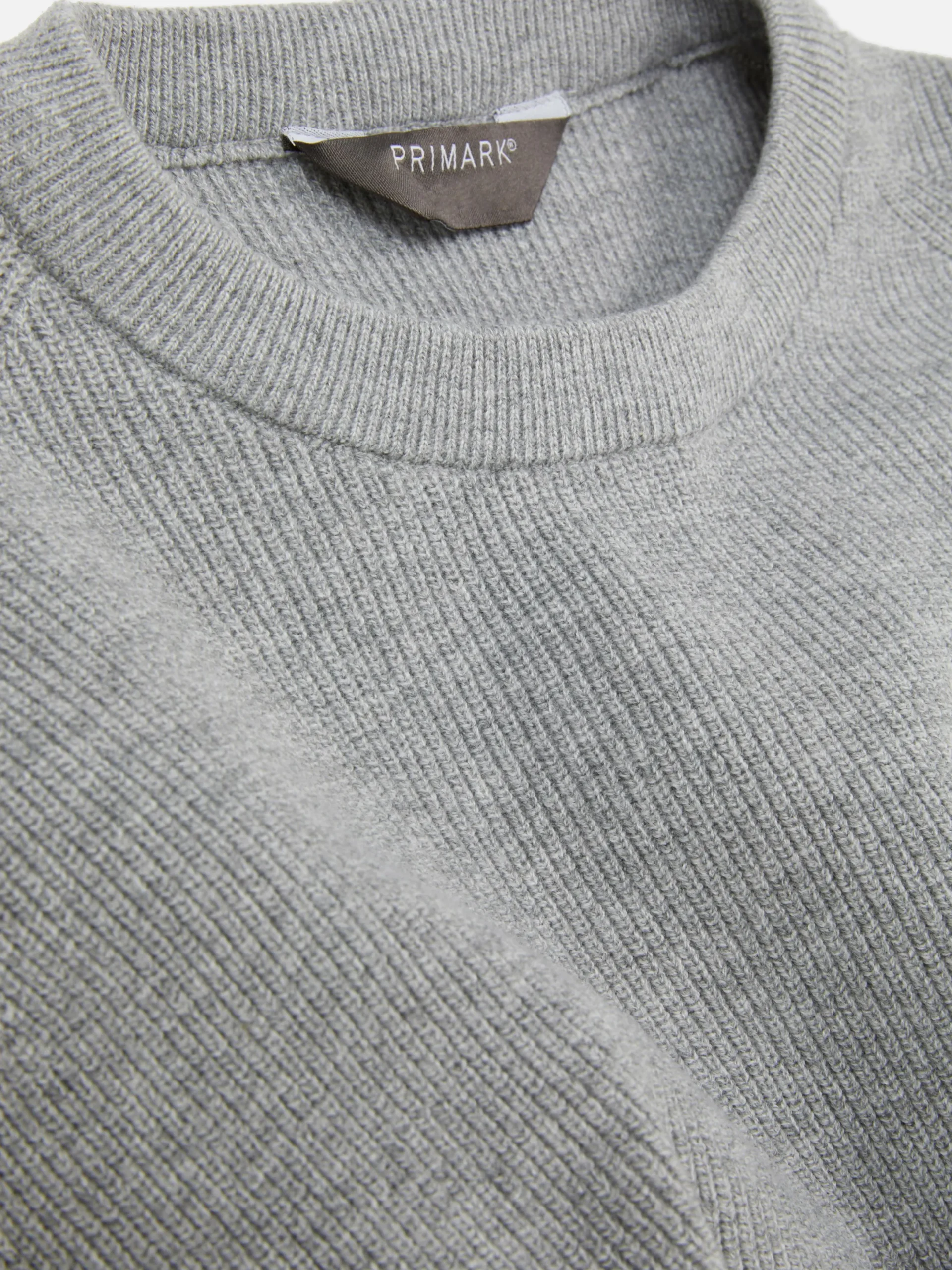 Pulls Et Gilets|Primark Pull Côtelé à Col Ras-du-cou Gris