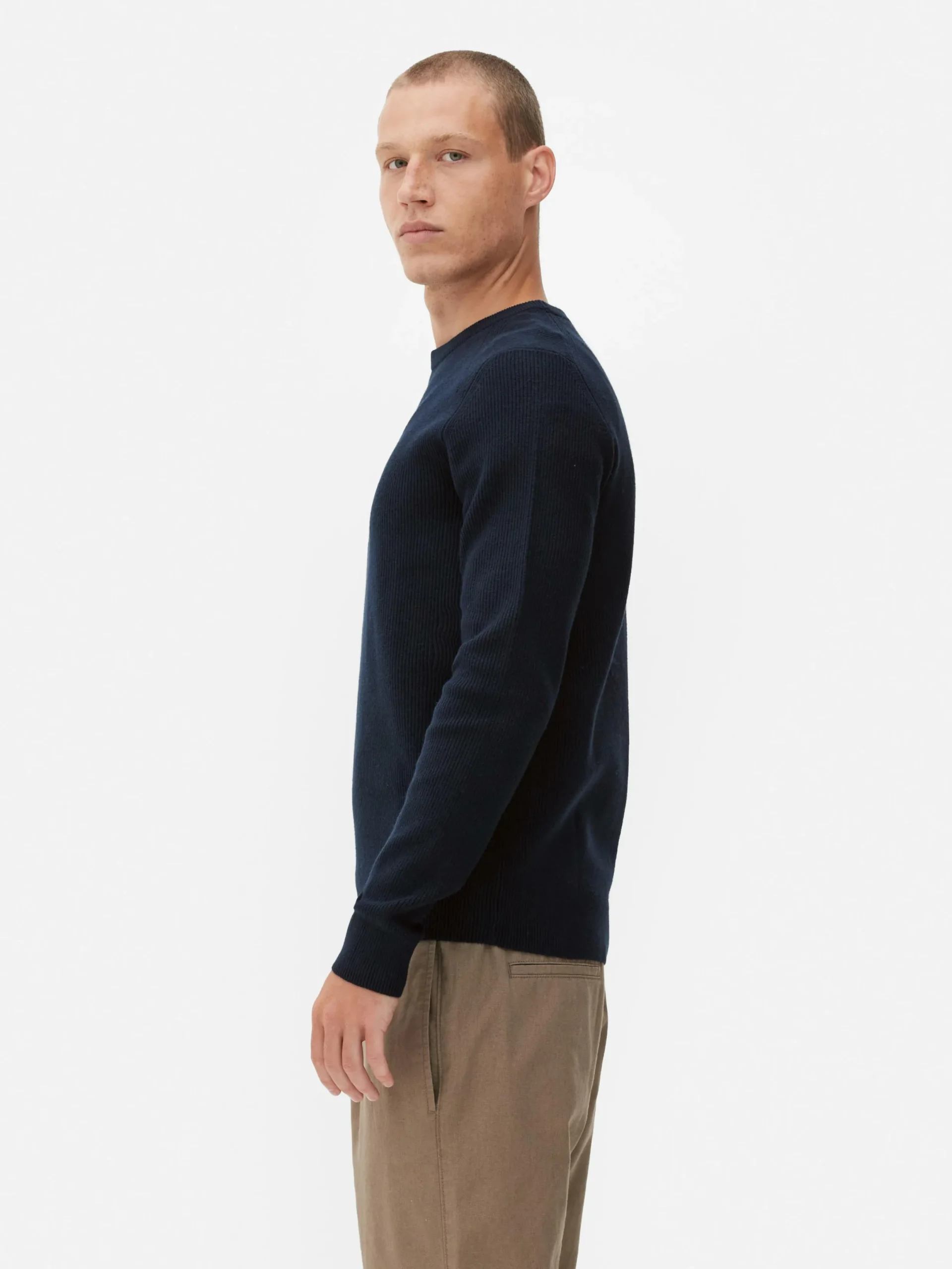 Pulls Et Gilets|Primark Pull Côtelé à Col Ras-du-cou Bleu marine