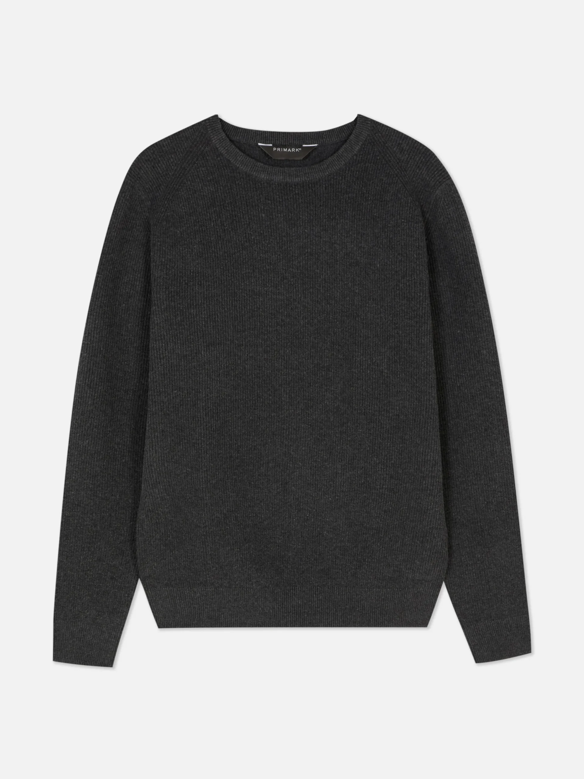 Pulls Et Gilets|Primark Pull Côtelé à Col Ras-du-cou Anthracite