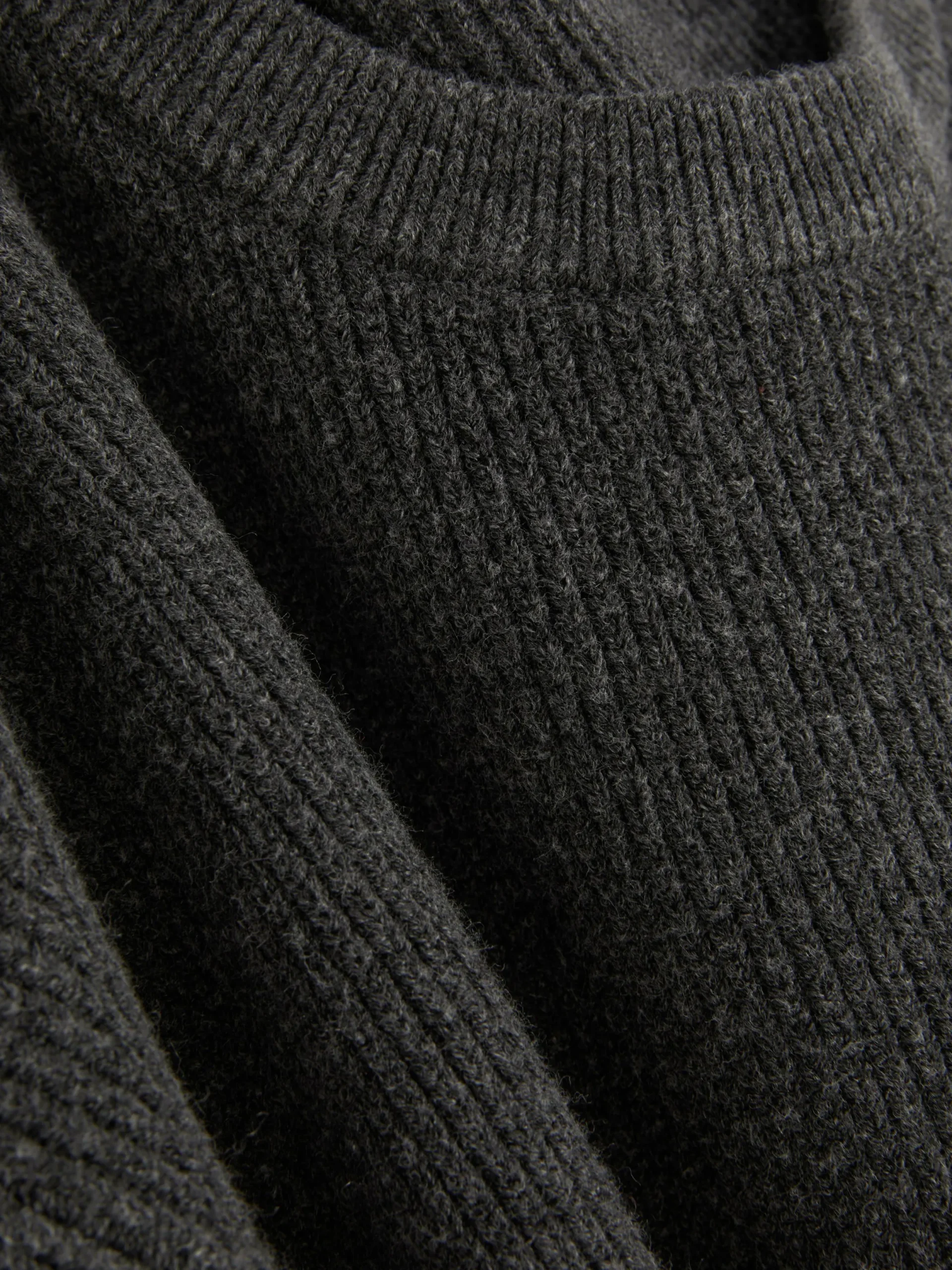 Pulls Et Gilets|Primark Pull Côtelé à Col Ras-du-cou Anthracite