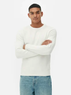 Pulls Et Gilets|Primark Pull Côtelé à Col Ras-du-cou Écru