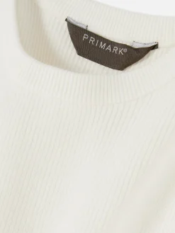 Pulls Et Gilets|Primark Pull Côtelé à Col Ras-du-cou Écru