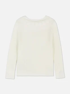 Pulls Et Gilets|Primark Pull Côtelé Avec Col à Volants Écru