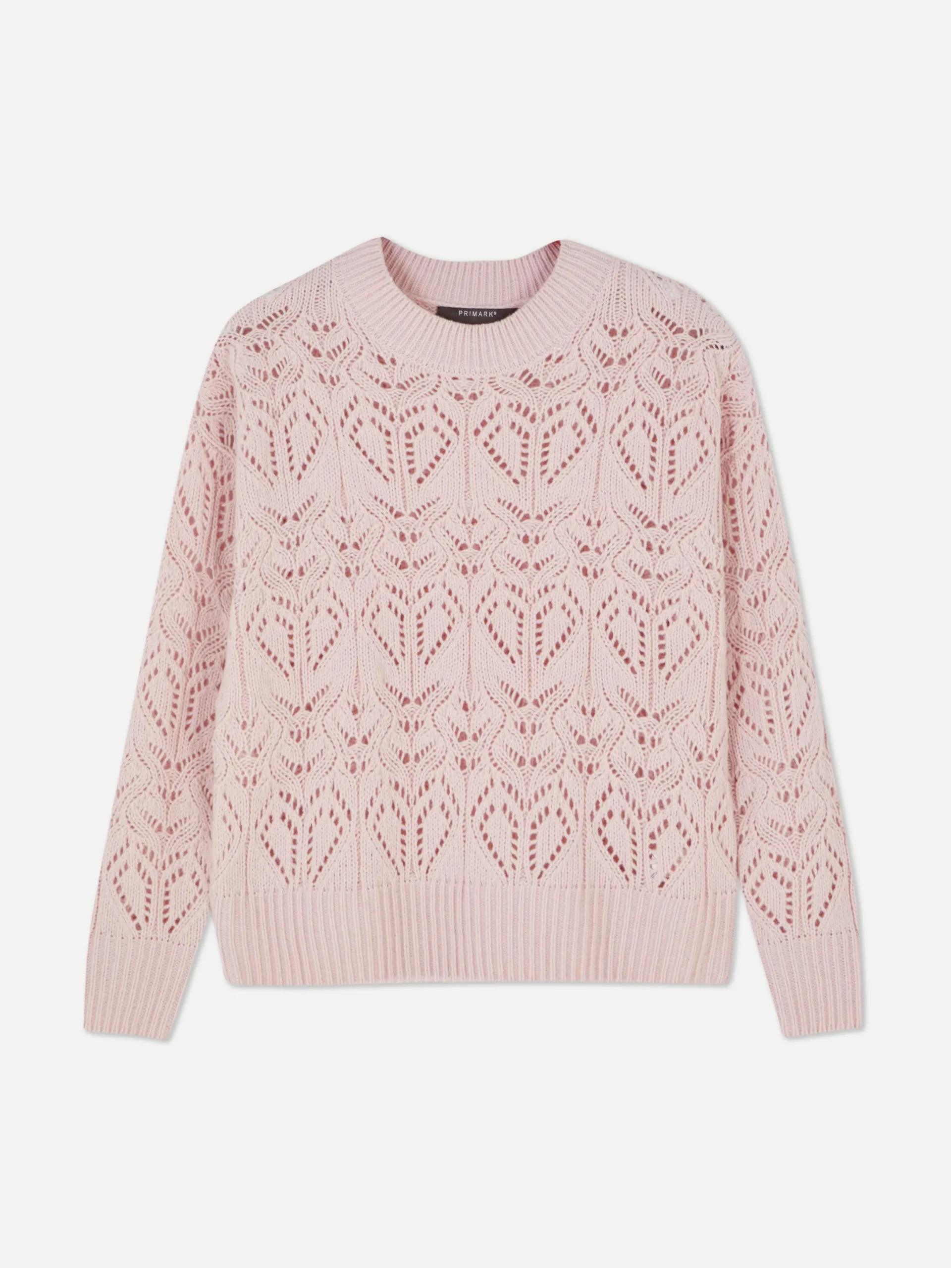 Pulls Et Gilets|Primark Pull En Maille Ajourée à Col Ras-du-cou Rose