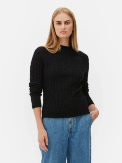 Pulls Et Gilets|Primark Pull En Maille Torsadée à Col Montant Noir