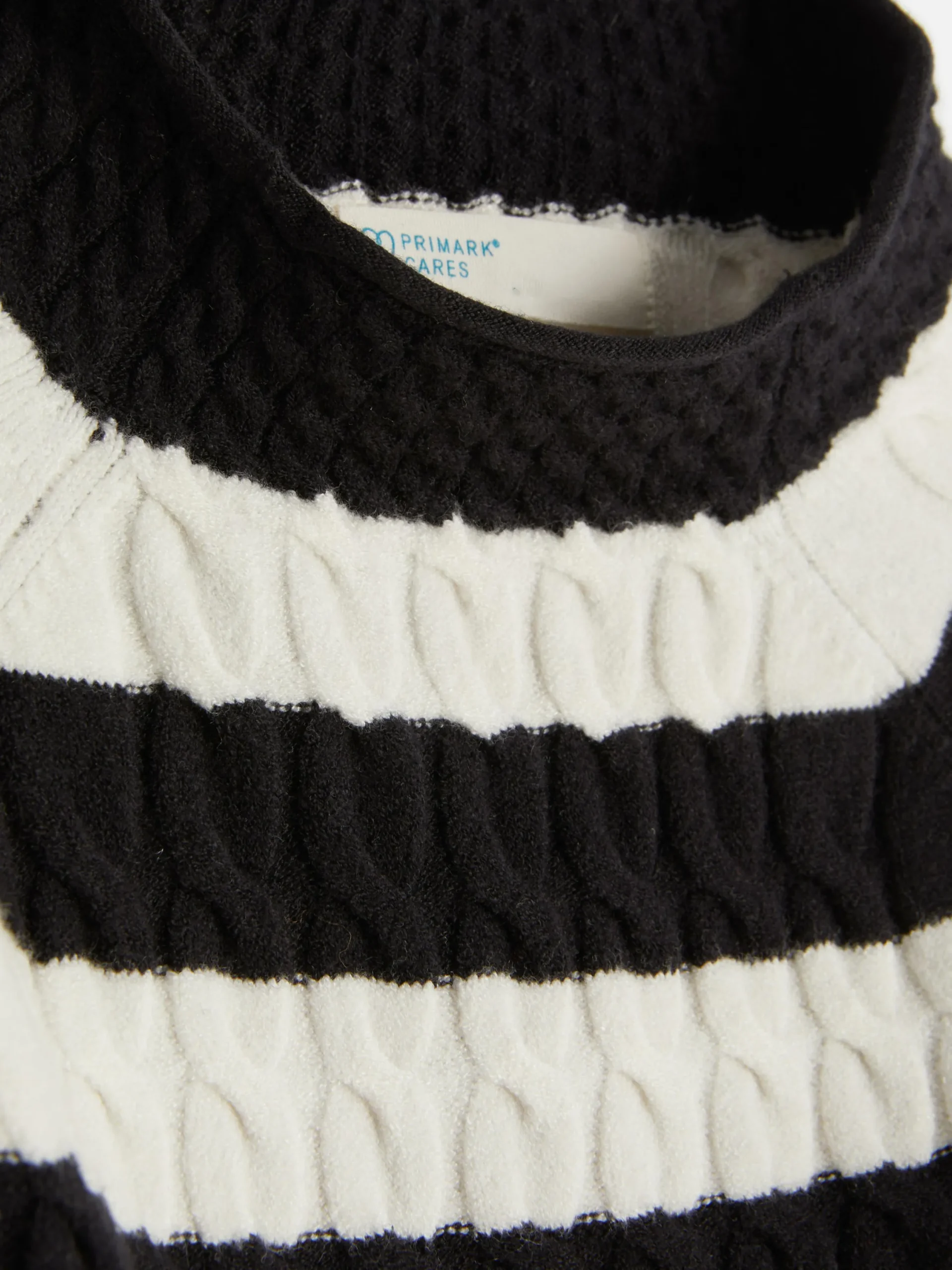Pulls Et Gilets|Primark Pull En Maille Torsadée à Col Montant Noir/Blanc