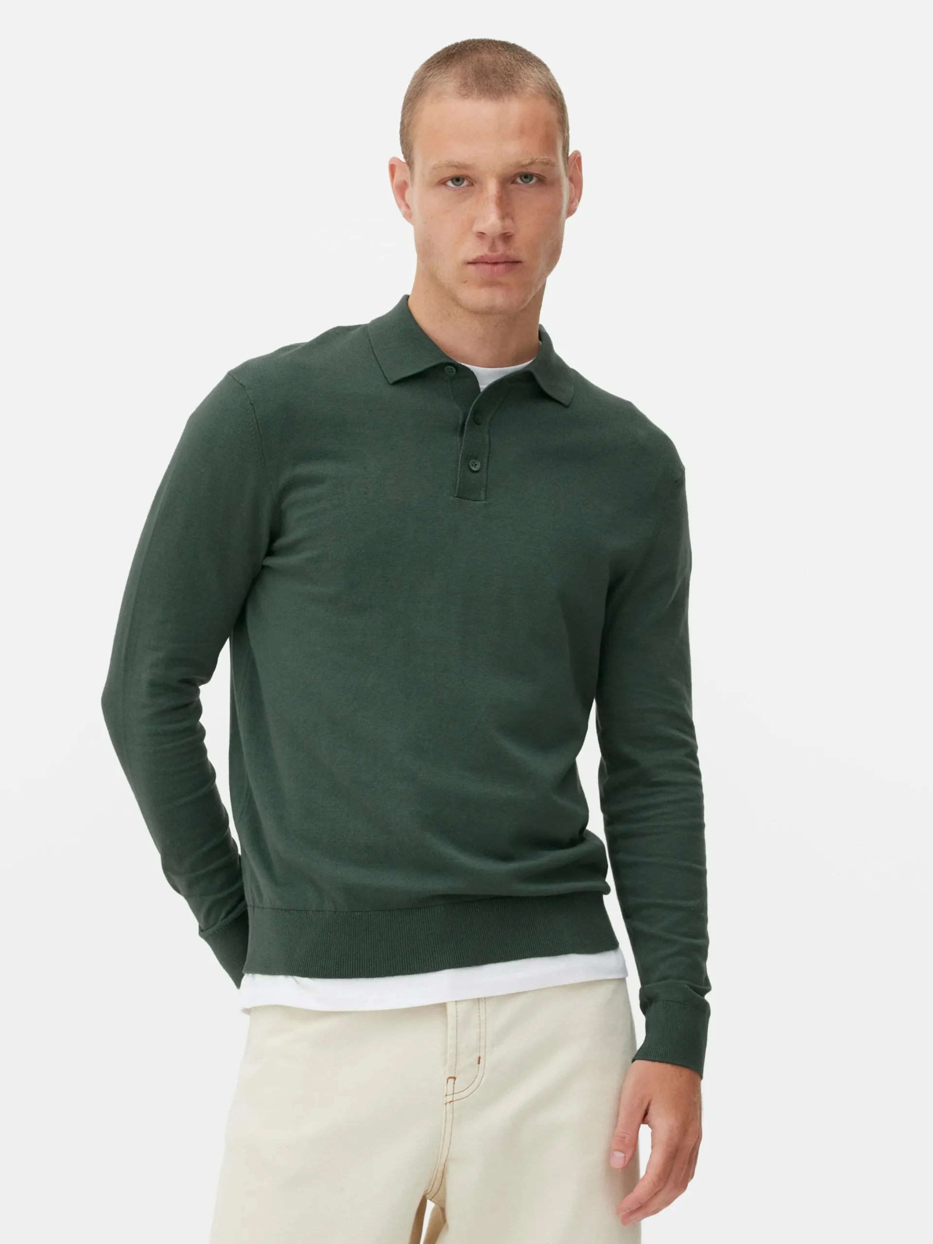 Pulls Et Gilets|Primark Pull Polo à Manches Longues Vert