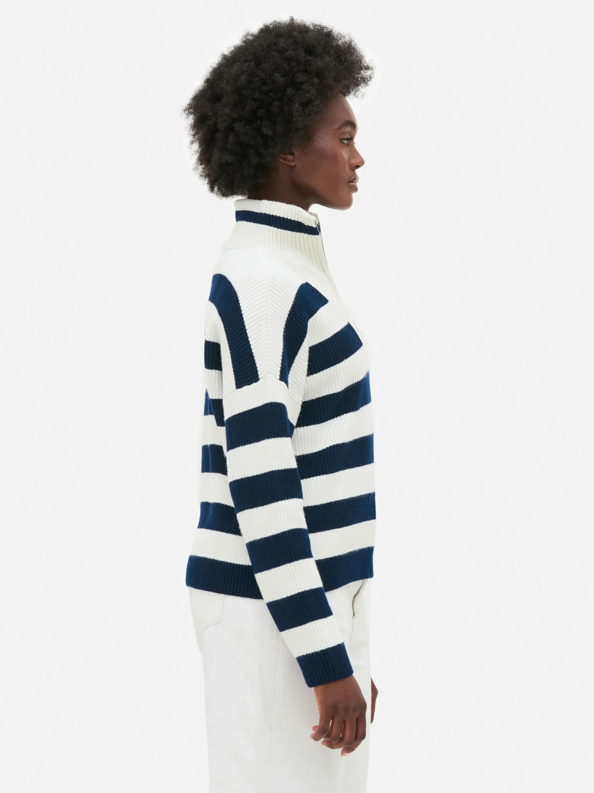Pulls Et Gilets|Primark Pull Tricoté à Encolure Zippée Bleu marine