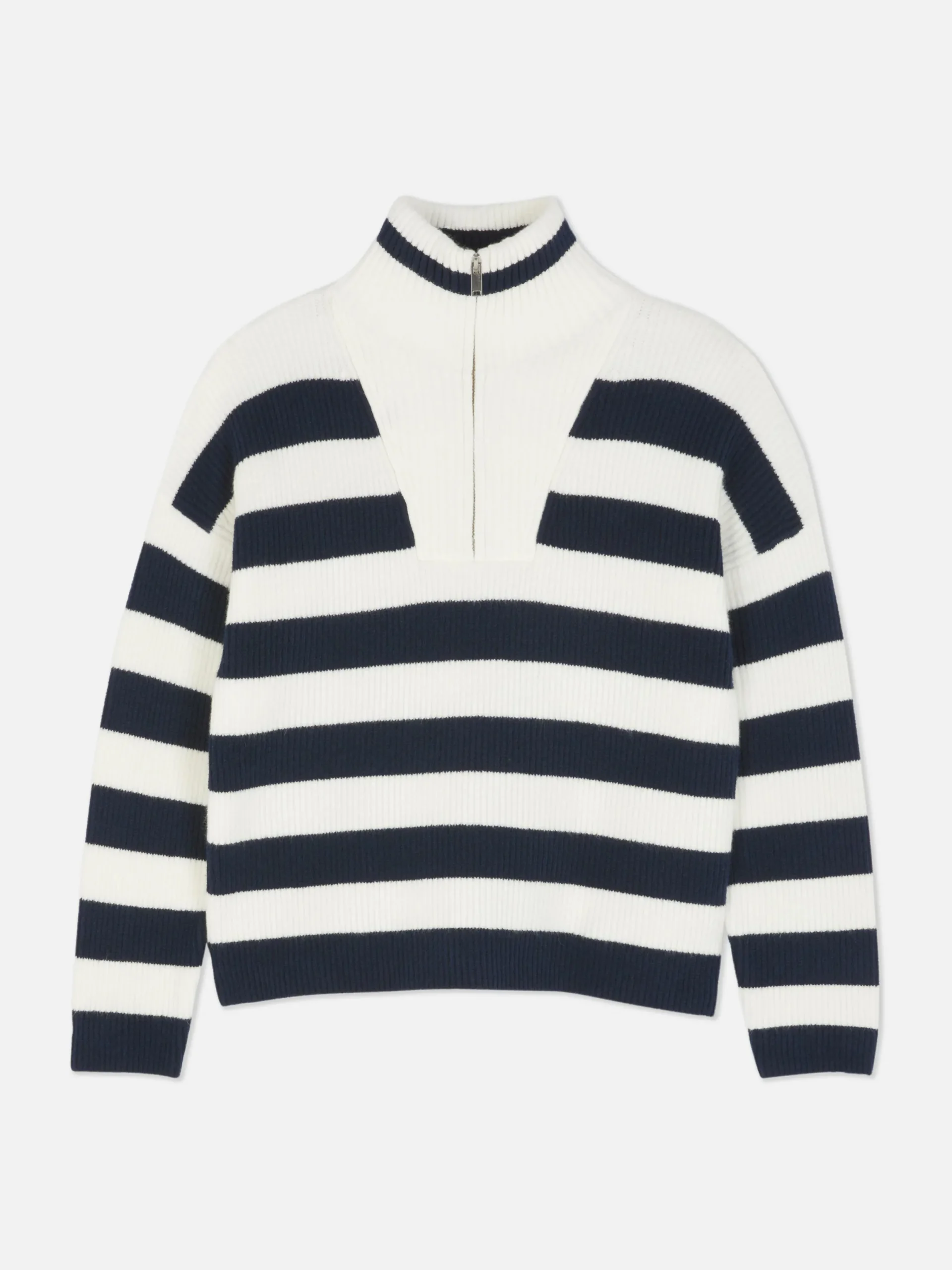 Pulls Et Gilets|Primark Pull Tricoté à Encolure Zippée Bleu marine