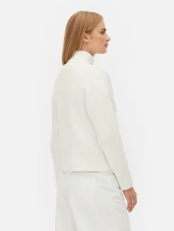 Pulls Et Gilets|Primark Pull Tricoté à Encolure Zippée Blanc