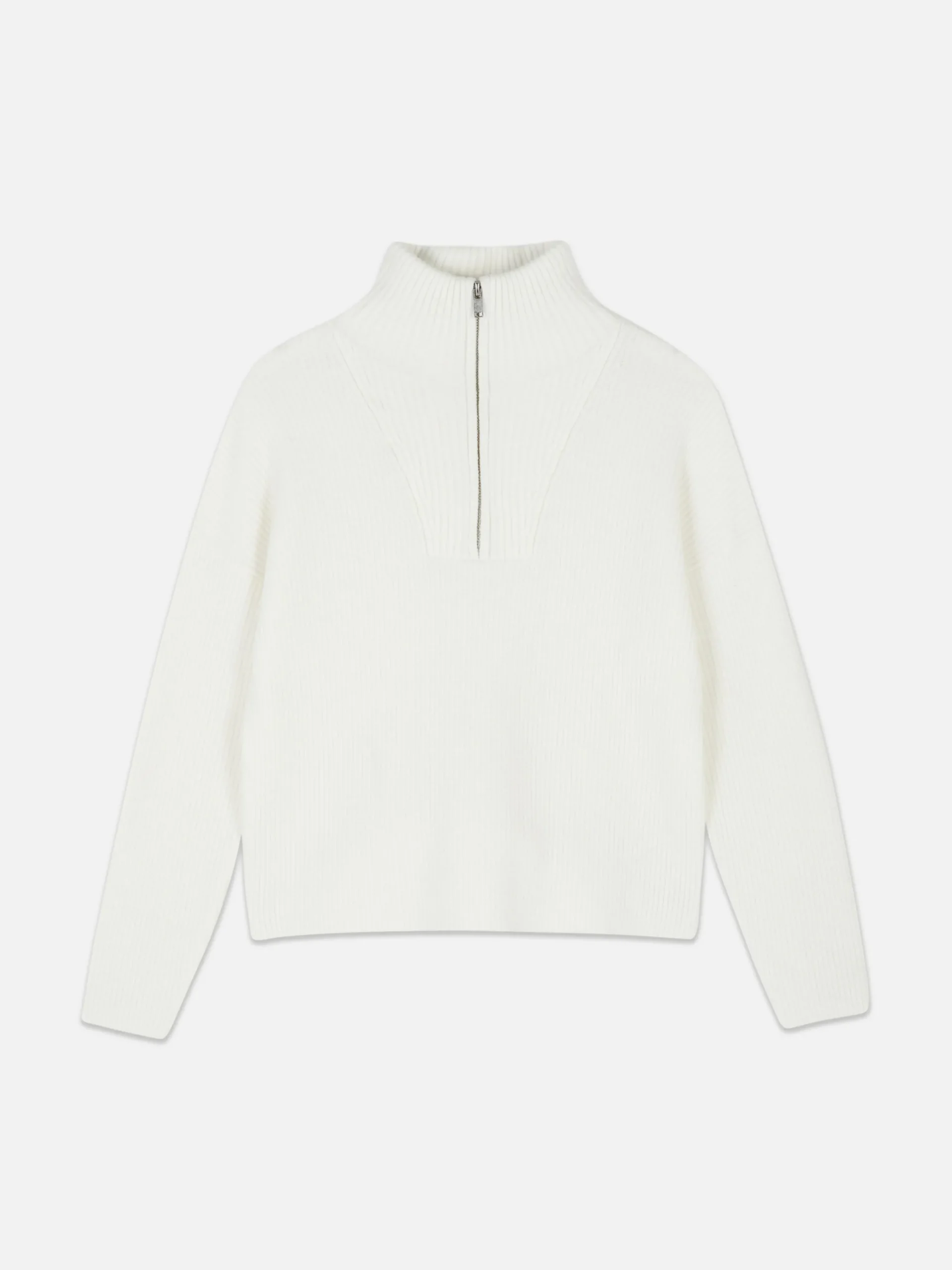 Pulls Et Gilets|Primark Pull Tricoté à Encolure Zippée Blanc