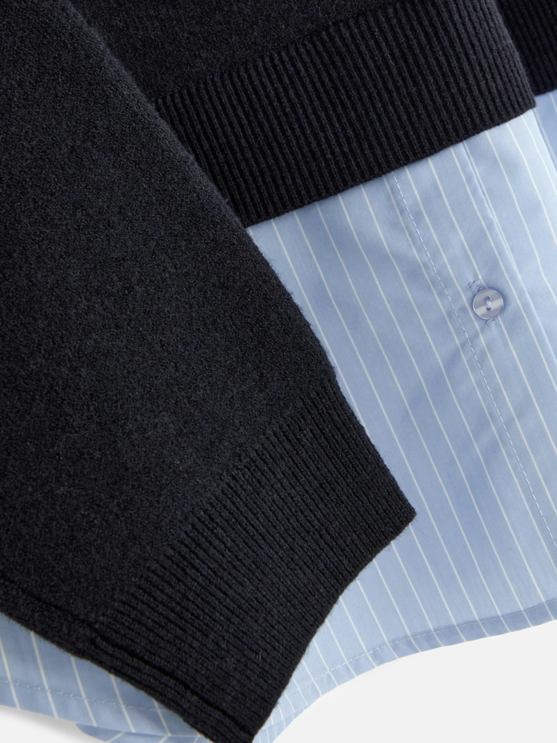 Pulls Et Gilets|Primark Pull Tricoté à Message Et Chemise Deux-en-un Bleu marine