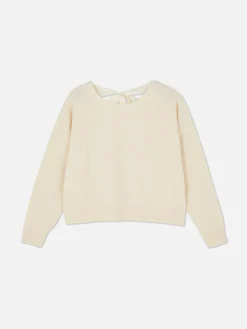Pulls Et Gilets|Primark Pull Tricoté Avec Nœud Dans Le Dos Ivoire