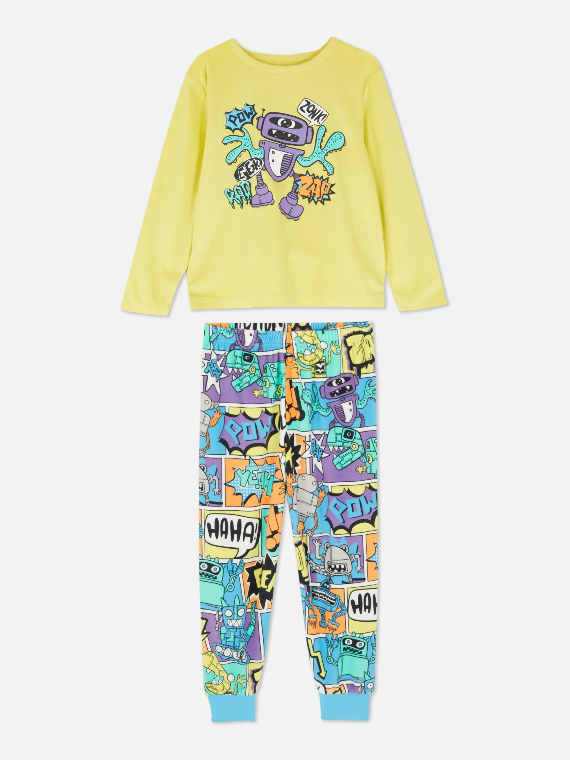 Pyjamas Et Vêtements De Nuit|Primark Pyjama à Imprimé Robot Citron vert