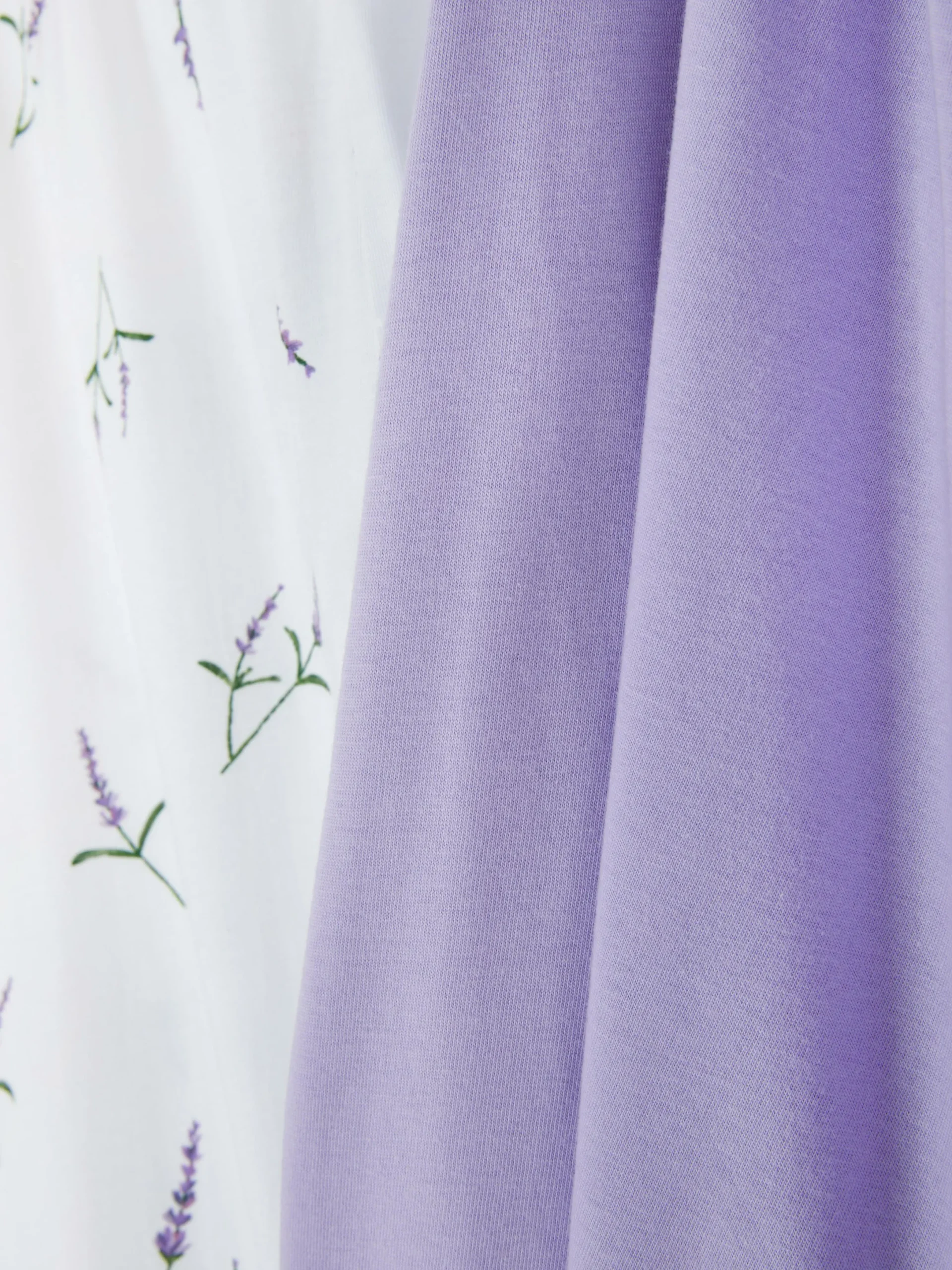 Ensembles Pyjamas|Primark Pyjama à Manches Courtes En Jersey Imprimé Bleu lavande
